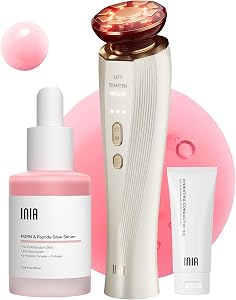 INIA Flare 3-in-1 Microcurrent Facial Device Red Light Therapy for Face and Neck Massager 