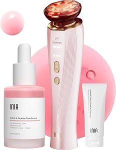 INIA Flare 3-in-1 Microcurrent Facial Device Red Light Therapy for Face and Neck Massager 
